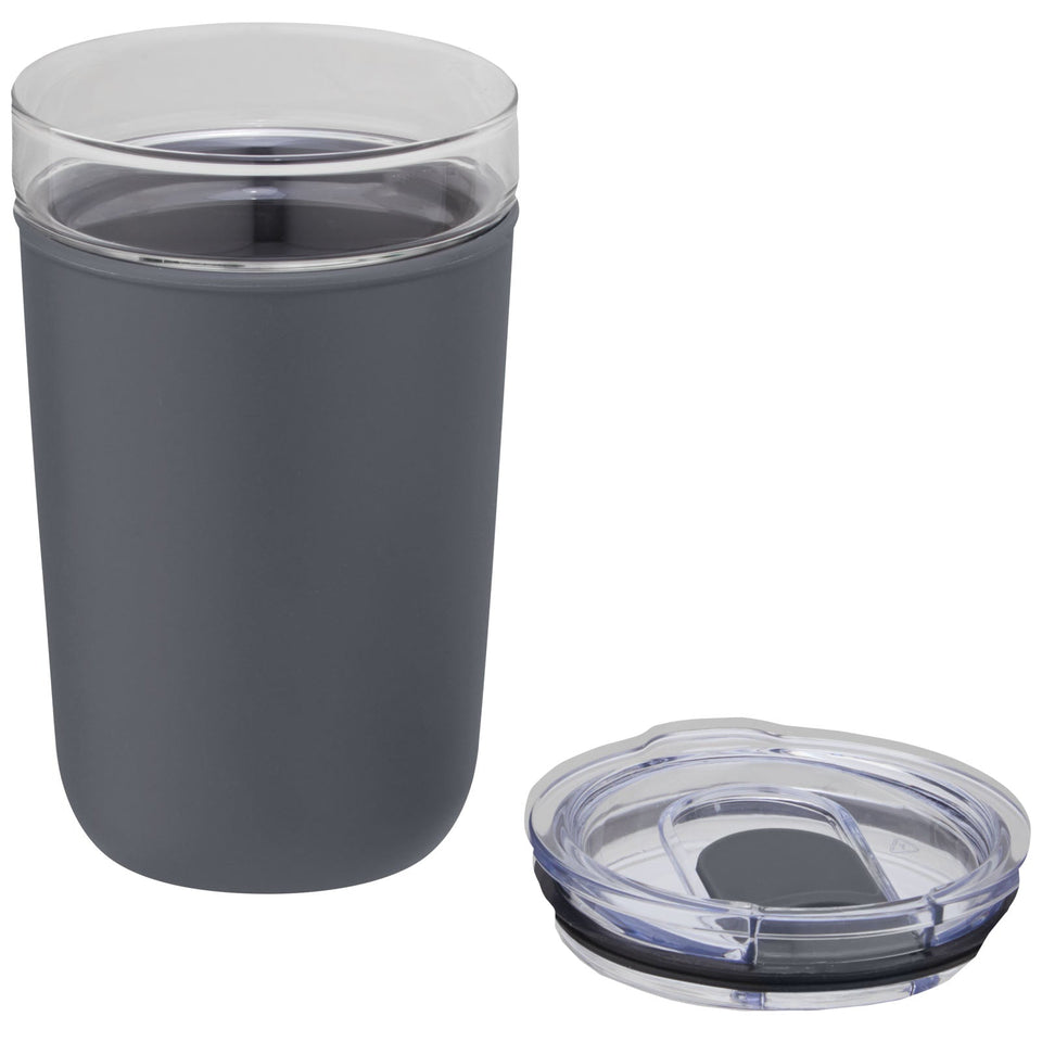 Bicchiere Bello da 420 ml in vetro con parete esterna in plastica riciclata personalizzato con logo - Pubblienne