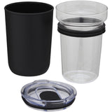 Bicchiere Bello da 420 ml in vetro con parete esterna in plastica riciclata personalizzato con logo - Pubblienne