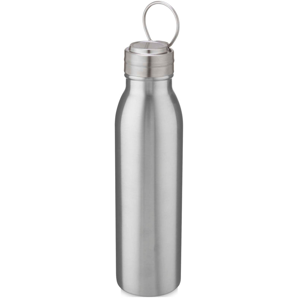 Borraccia sportiva Harper da 700 ml in acciaio inossidabile con anello in metallo personalizzato con logo - Pubblienne