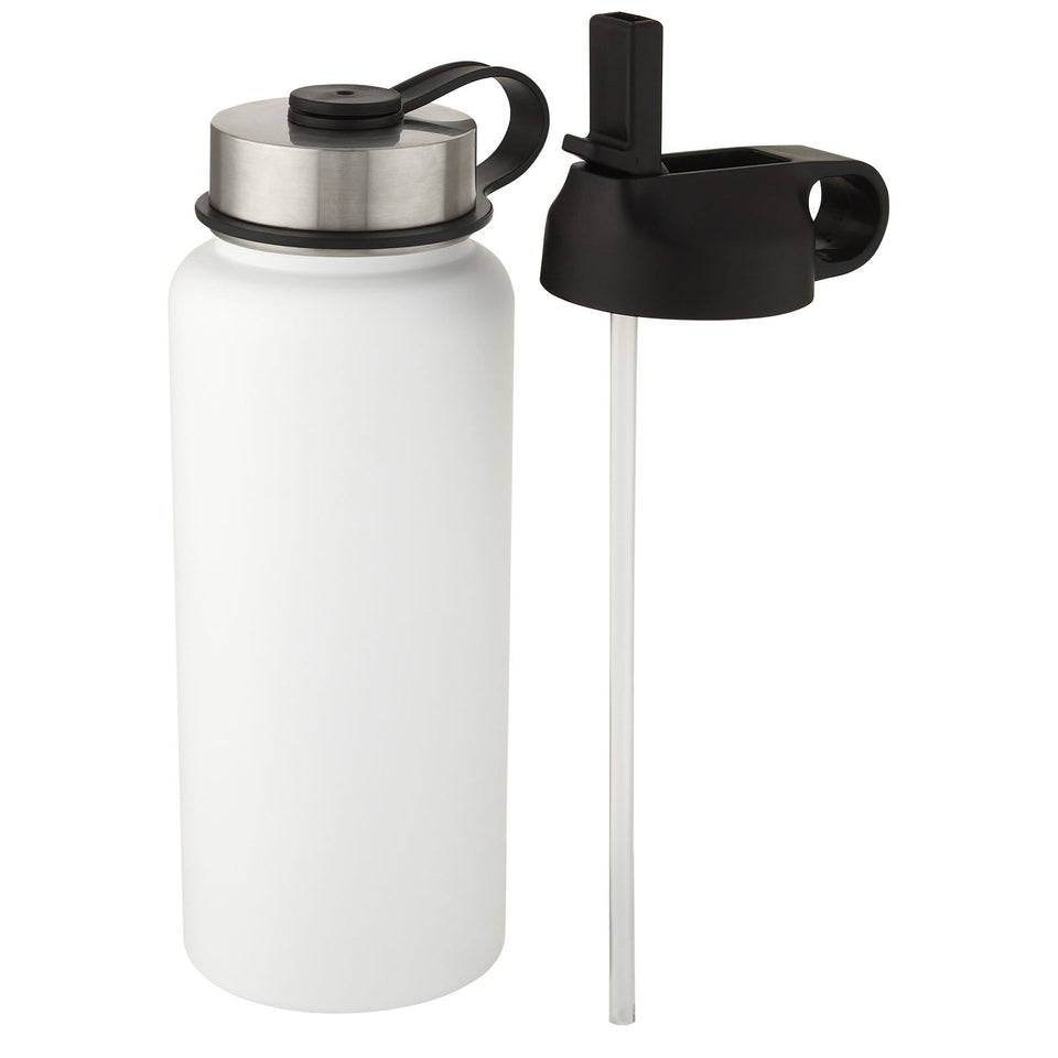 Borraccia sportiva Supra da 1l con isolamento sottovuoto in rame con 2 coperchi personalizzato con logo - Pubblienne