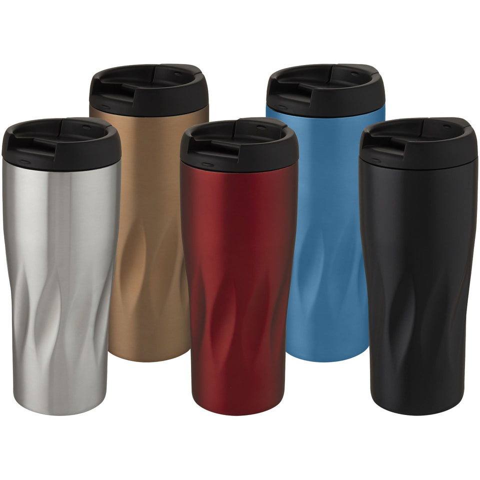 Bicchiere termico con isolamento sottovuoto in rame da 450 ml Waves personalizzato con logo - Pubblienne