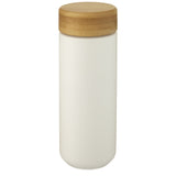 Bicchiere termico in ceramica con coperchio in bambù da 300 ml Lumi personalizzato con logo - Pubblienne