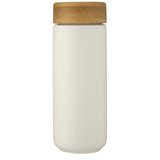 Bicchiere termico in ceramica con coperchio in bambù da 300 ml Lumi personalizzato con logo - Pubblienne