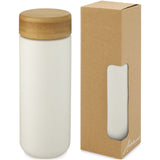 Bicchiere termico in ceramica con coperchio in bambù da 300 ml Lumi personalizzato con logo - Pubblienne