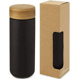 Bicchiere termico in ceramica con coperchio in bambù da 300 ml Lumi personalizzato con logo - Pubblienne