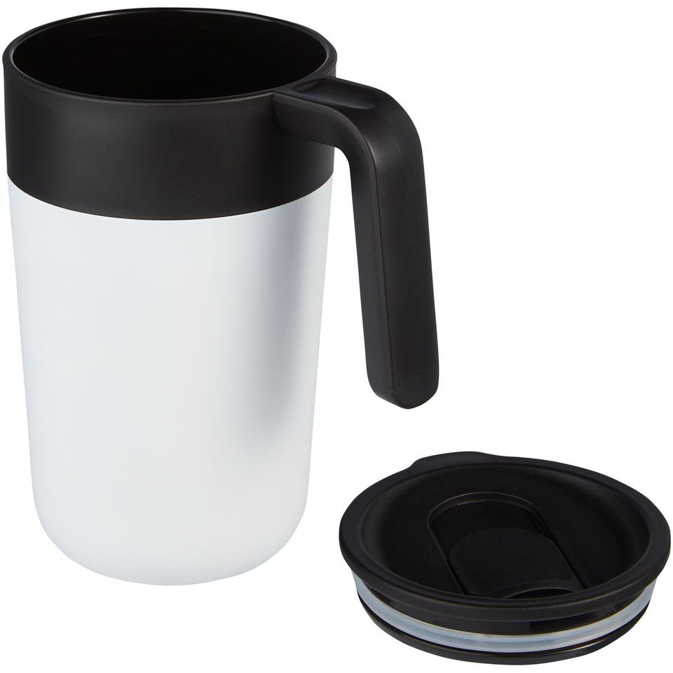 Tazza da 400 ml a doppia parete in materiale riciclato Nordia personalizzato con logo - Pubblienne
