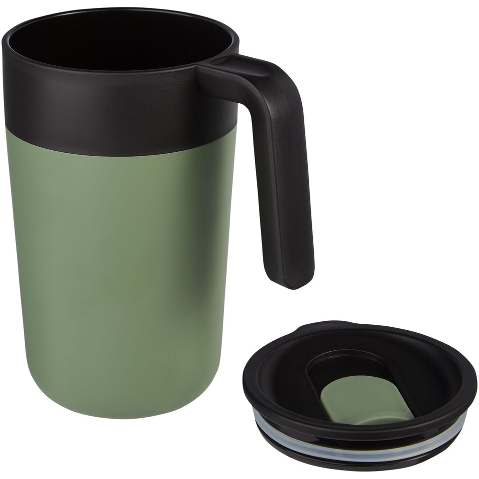 Tazza da 400 ml a doppia parete in materiale riciclato Nordia personalizzato con logo - Pubblienne