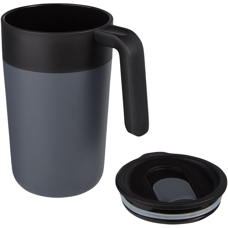 Tazza da 400 ml a doppia parete in materiale riciclato Nordia personalizzato con logo - Pubblienne