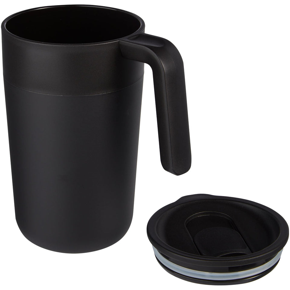 Tazza da 400 ml a doppia parete in materiale riciclato Nordia personalizzato con logo - Pubblienne