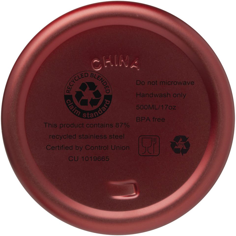 Borraccia termica con isolamento sottovuoto in rame e acciaio inossidabile riciclato certificato RCS da 500 ml Vasa personalizzato con logo - Pubblienne
