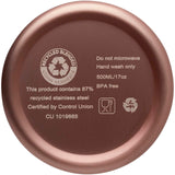 Borraccia termica con isolamento sottovuoto in rame e acciaio inossidabile riciclato certificato RCS da 500 ml Vasa personalizzato con logo - Pubblienne
