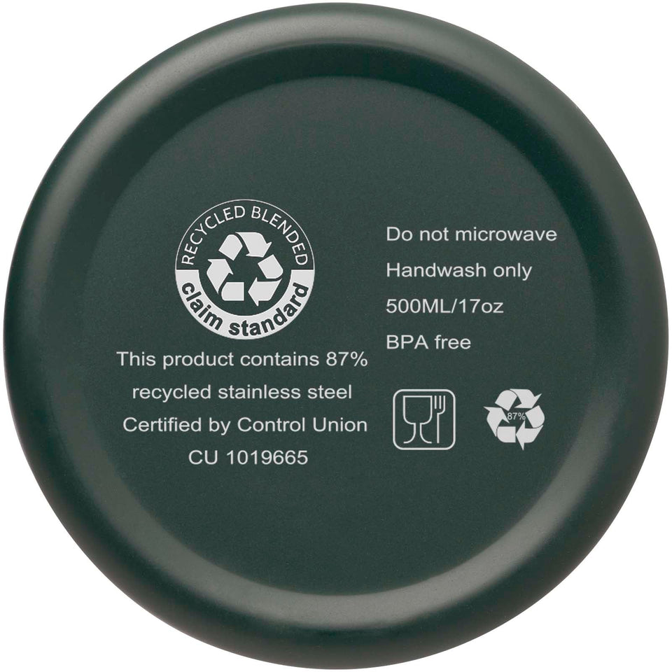 Borraccia termica con isolamento sottovuoto in rame e acciaio inossidabile riciclato certificato RCS da 500 ml Vasa personalizzato con logo - Pubblienne