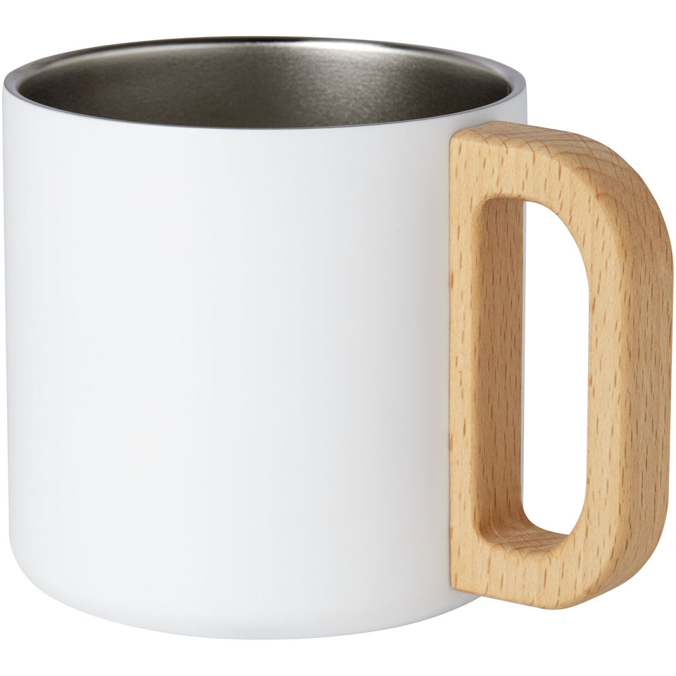 Tazza in acciaio inossidabile riciclato certificato RCS da 360 ml con isolamento sottovuoto in rame Bjorn personalizzato con logo - Pubblienne