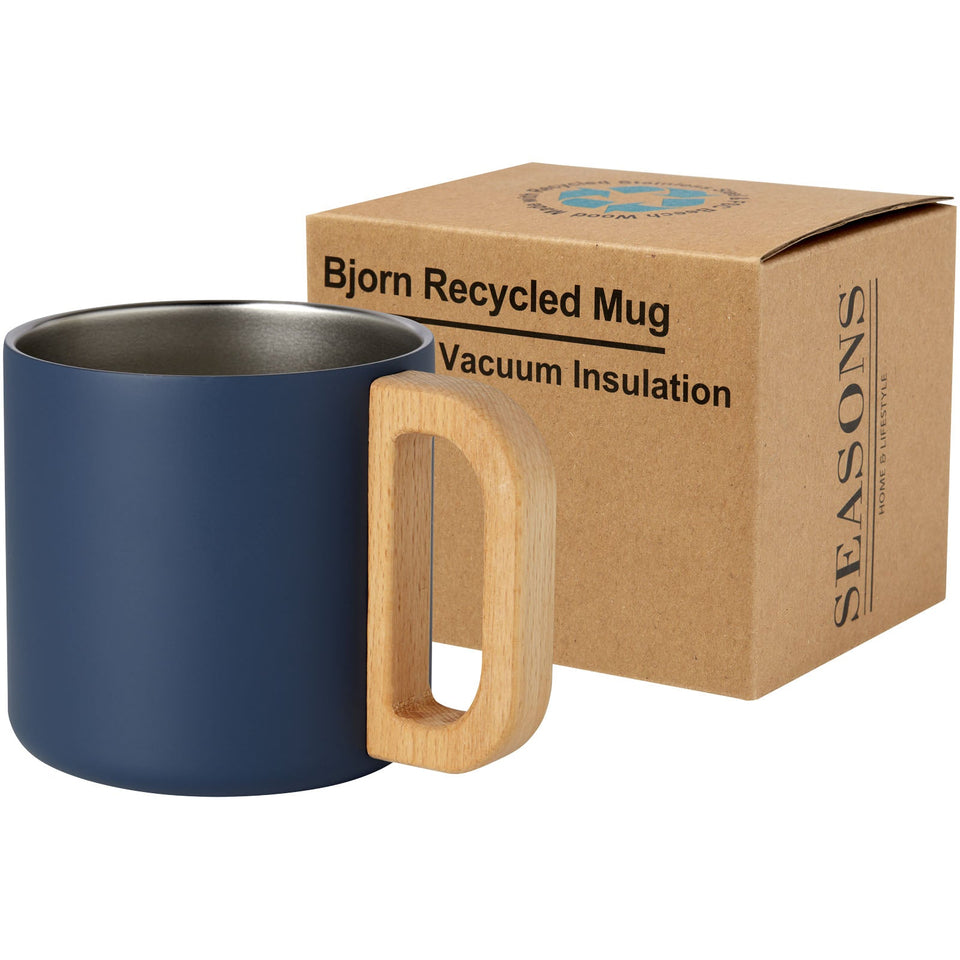 Tazza in acciaio inossidabile riciclato certificato RCS da 360 ml con isolamento sottovuoto in rame Bjorn personalizzato con logo - Pubblienne