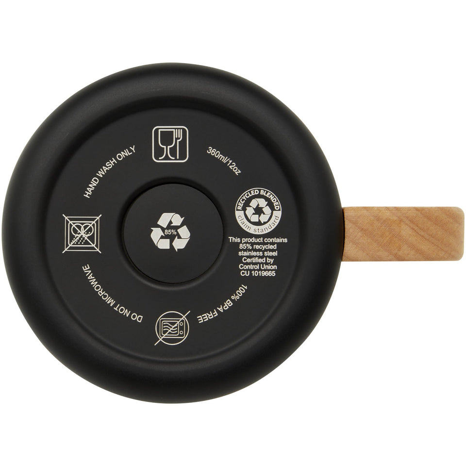 Tazza in acciaio inossidabile riciclato certificato RCS da 360 ml con isolamento sottovuoto in rame Bjorn personalizzato con logo - Pubblienne
