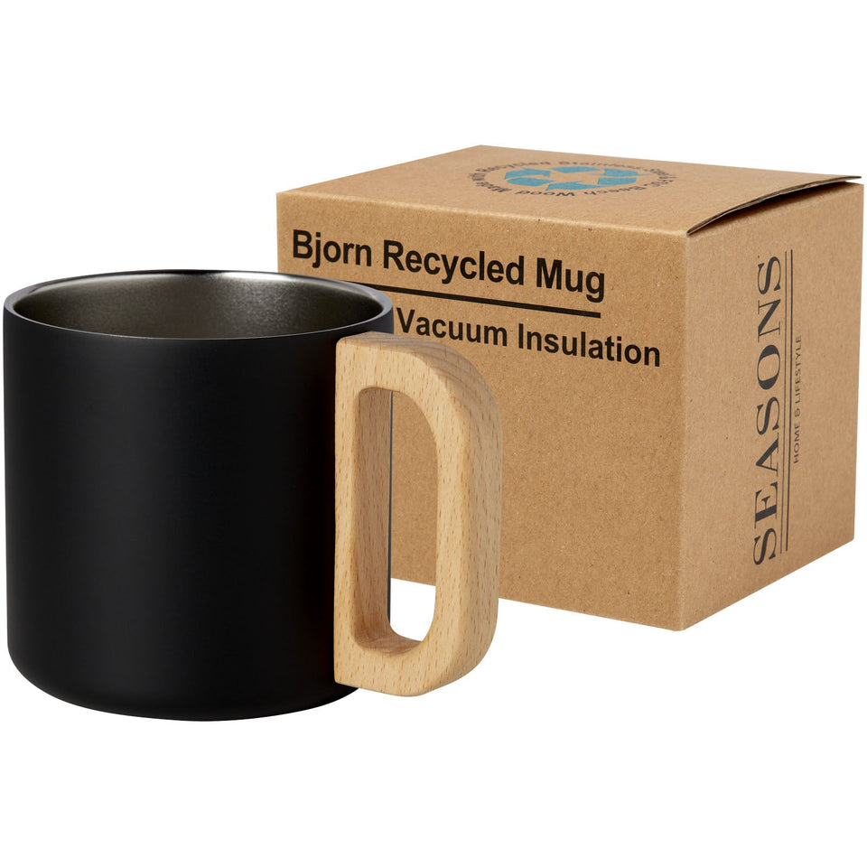 Tazza in acciaio inossidabile riciclato certificato RCS da 360 ml con isolamento sottovuoto in rame Bjorn personalizzato con logo - Pubblienne