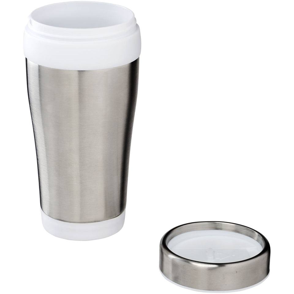 Bicchiere termico in acciaio inossidabile riciclato certificato RCS da 410 ml Elwood personalizzato con logo - Pubblienne