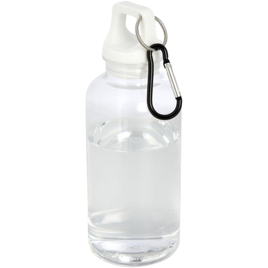 Borraccia in plastica riciclata certificata RCS da 400 ml con moschettone Oregon personalizzato con logo - Pubblienne