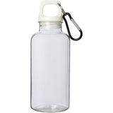 Borraccia in plastica riciclata certificata RCS da 400 ml con moschettone Oregon personalizzato con logo - Pubblienne