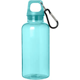 Borraccia in plastica riciclata certificata RCS da 400 ml con moschettone Oregon personalizzato con logo - Pubblienne
