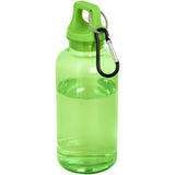 Borraccia in plastica riciclata certificata RCS da 400 ml con moschettone Oregon personalizzato con logo - Pubblienne