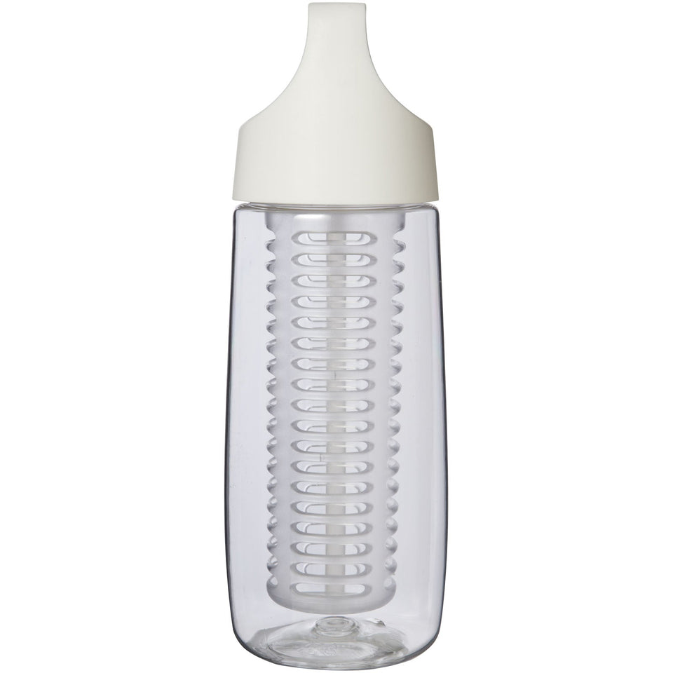 Borraccia sportiva in plastica riciclata da 700 ml con coperchio a scatto e infusore HydroFruit personalizzato con logo - Pubblienne