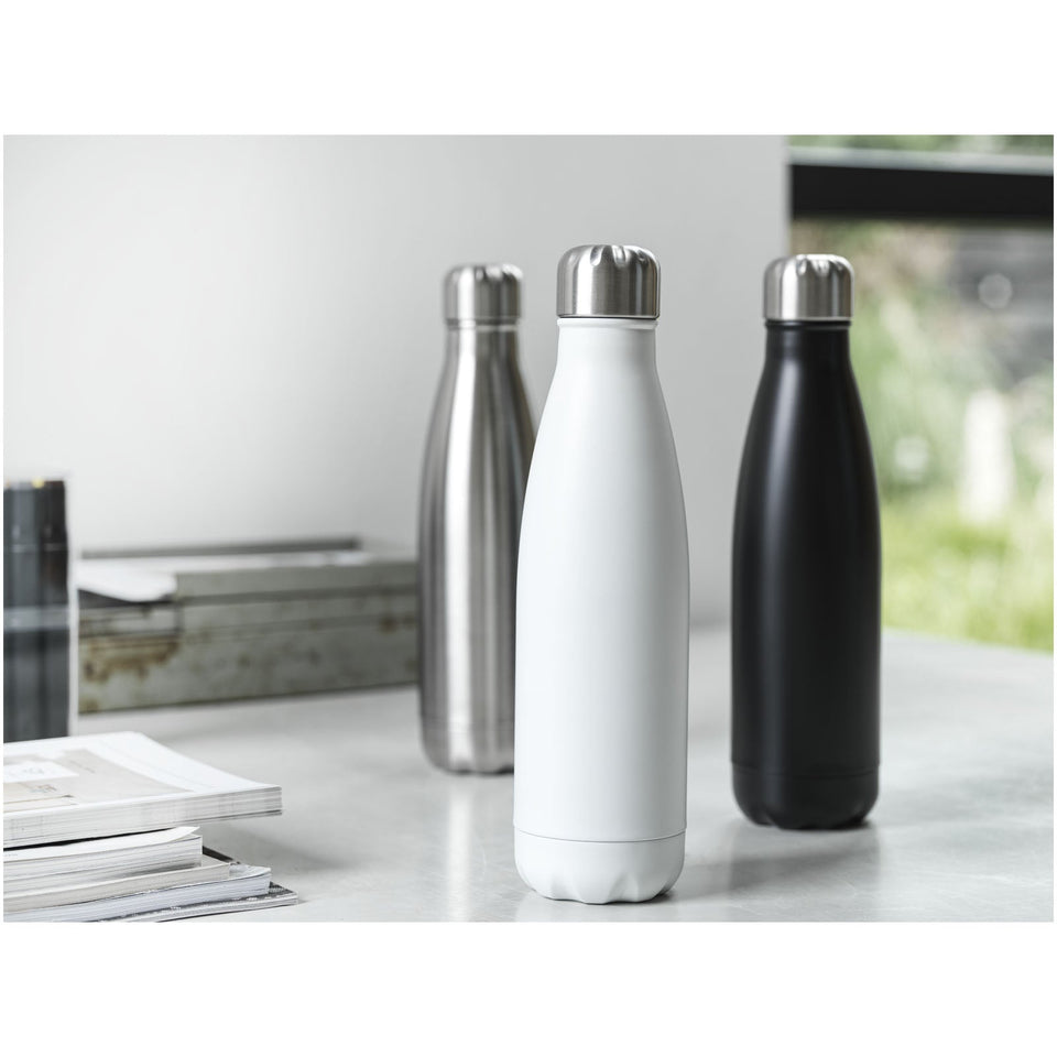 Borraccia termica in acciaio inossidabile riciclato certificato RCS con isolamento sottovuoto in rame da 500 ml Cove personalizzato con logo - Pubblienne