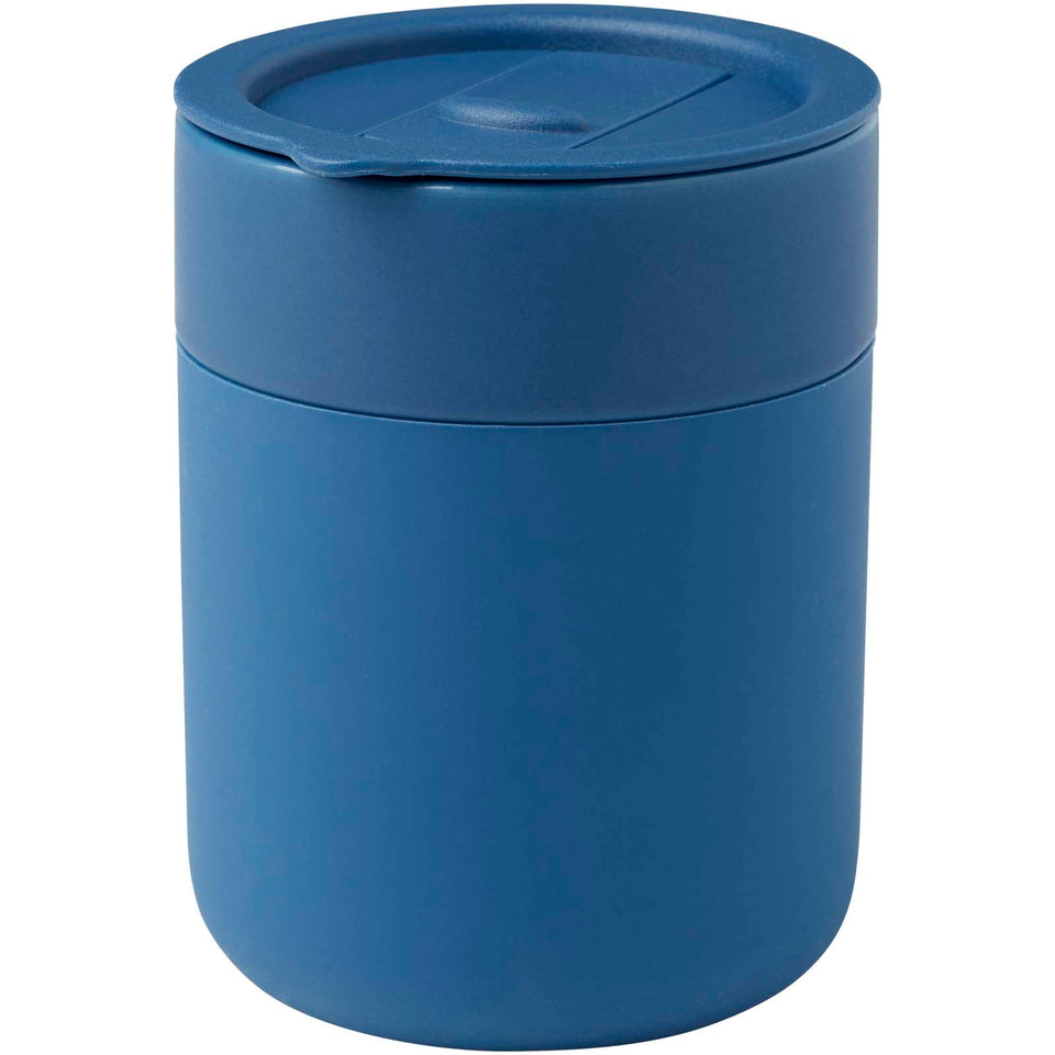 Bicchiere in ceramica con involucro in silicone e coperchio in plastica da 330 ml Java personalizzato con logo - Pubblienne
