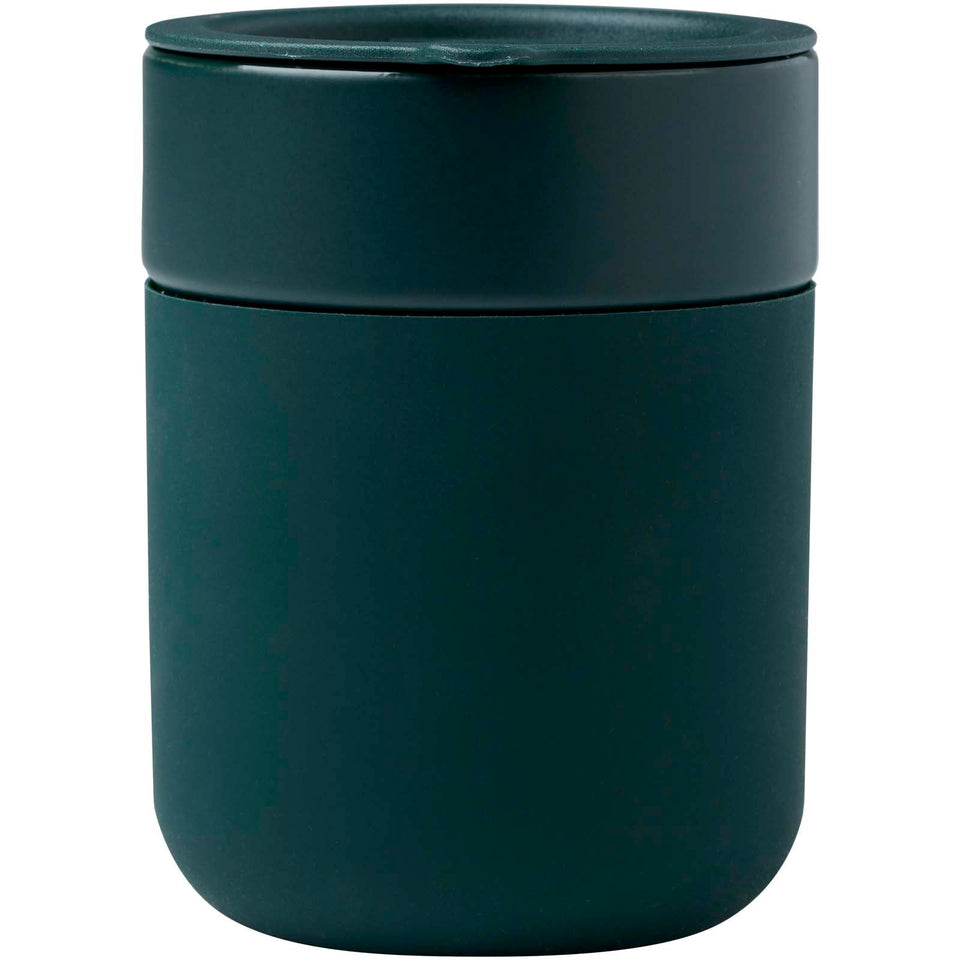 Bicchiere in ceramica con involucro in silicone e coperchio in plastica da 330 ml Java personalizzato con logo - Pubblienne