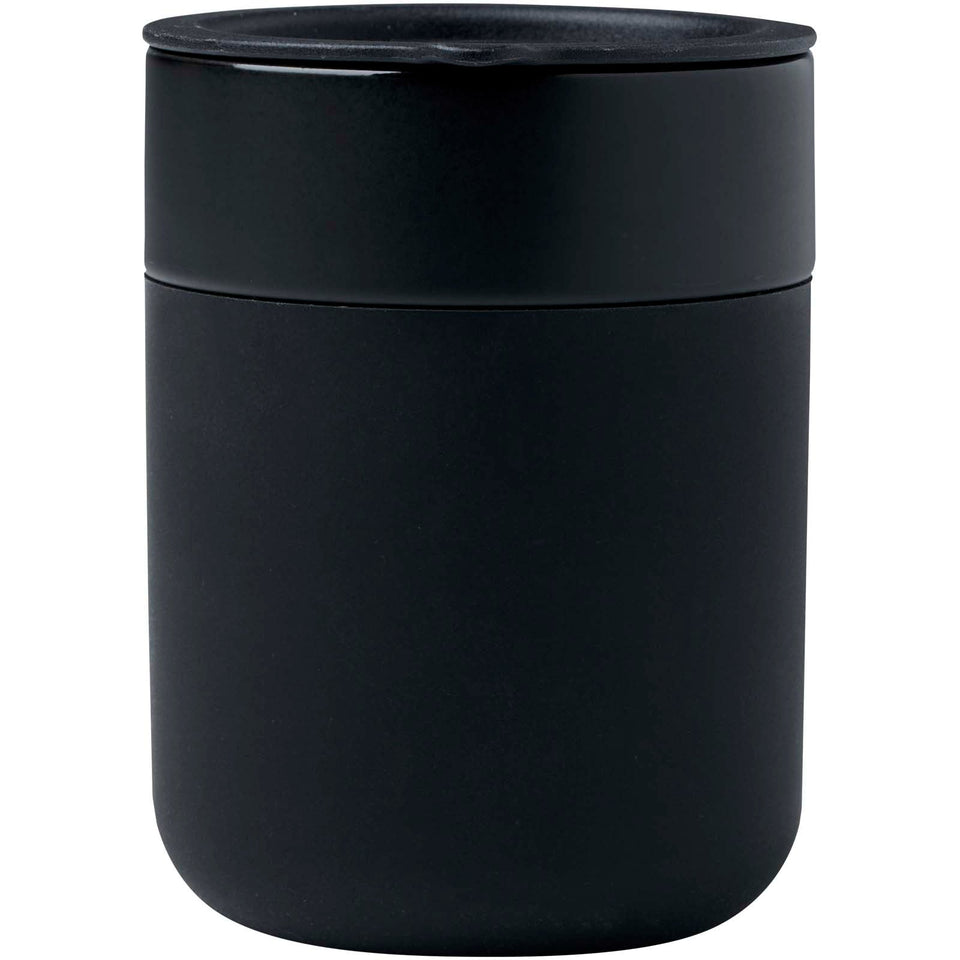 Bicchiere in ceramica con involucro in silicone e coperchio in plastica da 330 ml Java personalizzato con logo - Pubblienne