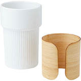Bicchiere con custodia in bambù da 340 ml Fika personalizzato con logo - Pubblienne