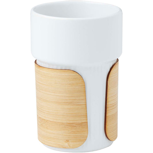 Bicchiere con custodia in bambù da 340 ml Fika personalizzato con logo - Pubblienne