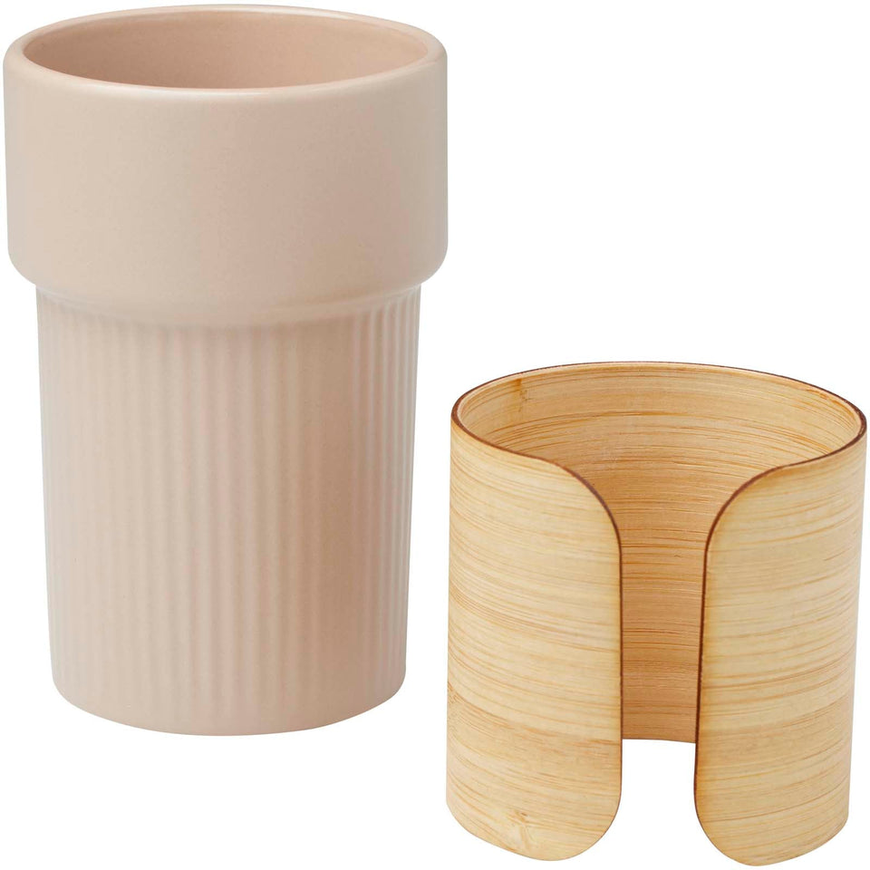 Bicchiere con custodia in bambù da 340 ml Fika personalizzato con logo - Pubblienne