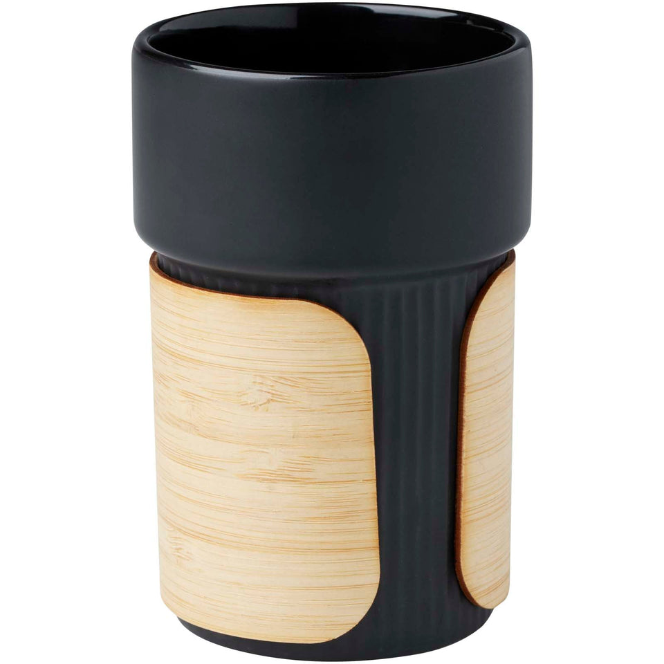 Bicchiere con custodia in bambù da 340 ml Fika personalizzato con logo - Pubblienne
