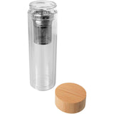 Borraccia con infusore in vetro borosilicato con coperchio in bambù da 400 ml Bailey personalizzato con logo - Pubblienne