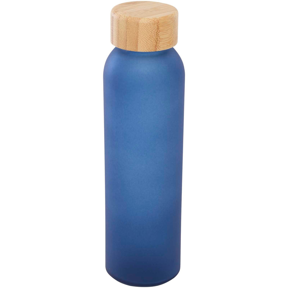 Bottiglia in vetro a calce sodata opaco con coperchio in bambù da 500 ml Lume personalizzato con logo - Pubblienne