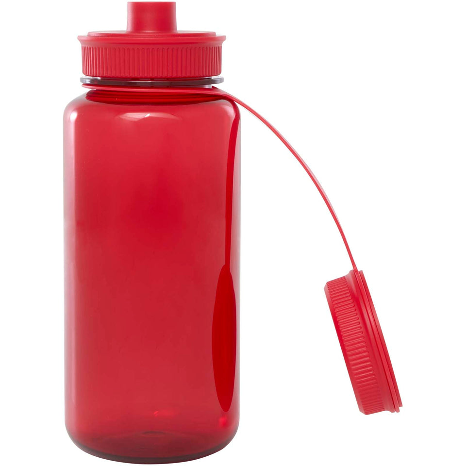 Borraccia sportiva da 900 ml in PET riciclato certificato RCS con coperchio multifunzione Ryder personalizzato con logo - Pubblienne