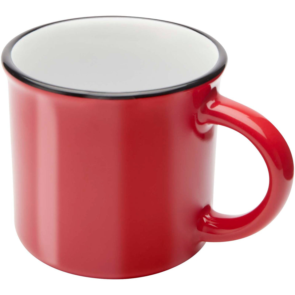 Tazza in ceramica Bari da 240 ml con finitura lucida personalizzato con logo - Pubblienne