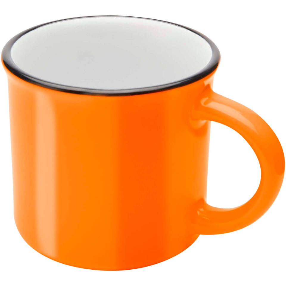 Tazza in ceramica Bari da 240 ml con finitura lucida personalizzato con logo - Pubblienne