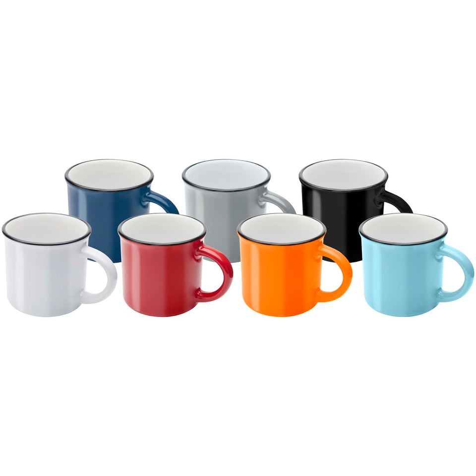 Tazza in ceramica Bari da 240 ml con finitura lucida personalizzato con logo - Pubblienne