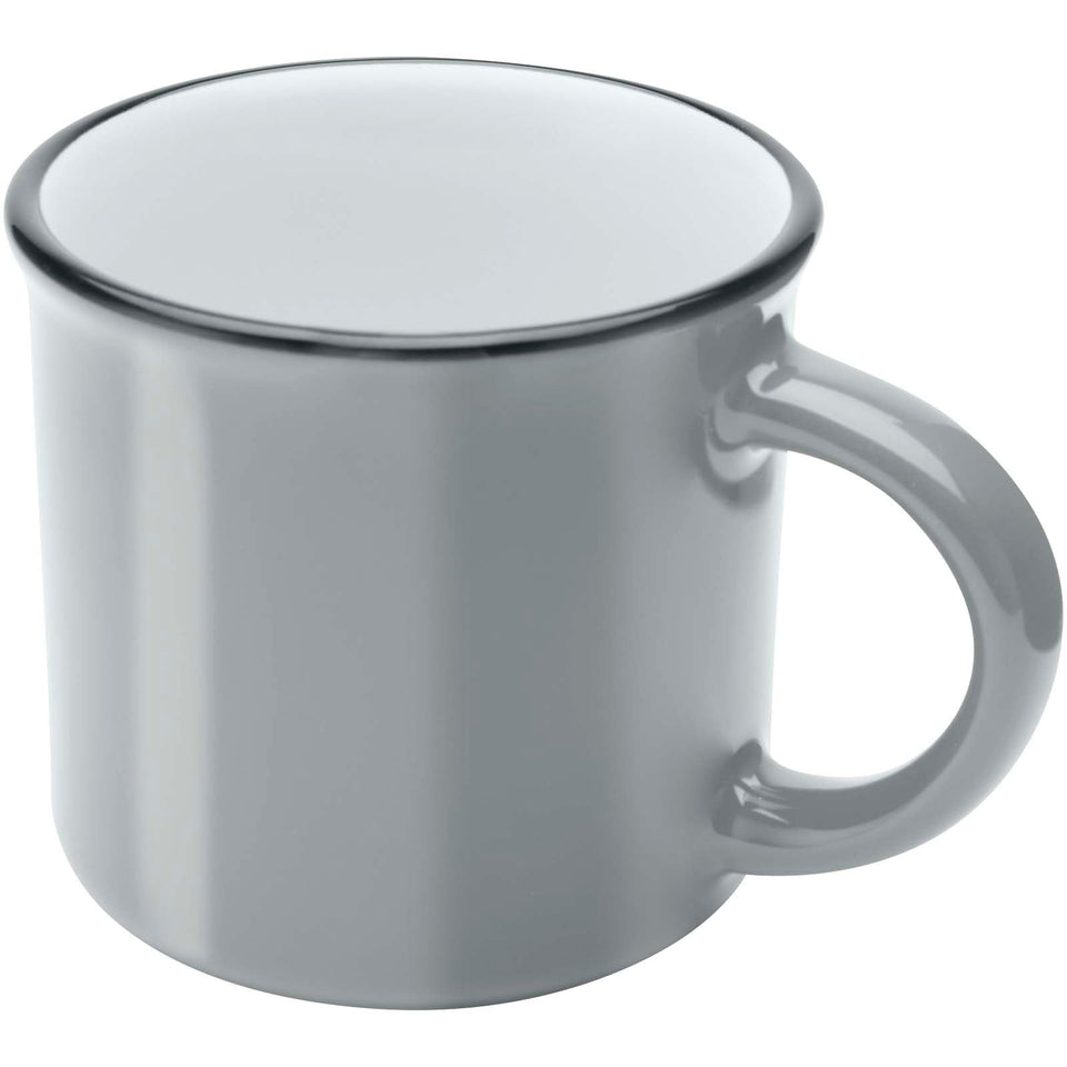 Tazza in ceramica Bari da 240 ml con finitura lucida personalizzato con logo - Pubblienne