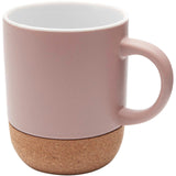 Tazza in ceramica con dettagli in sughero e finitura opaca da 300 ml Billie personalizzato con logo - Pubblienne