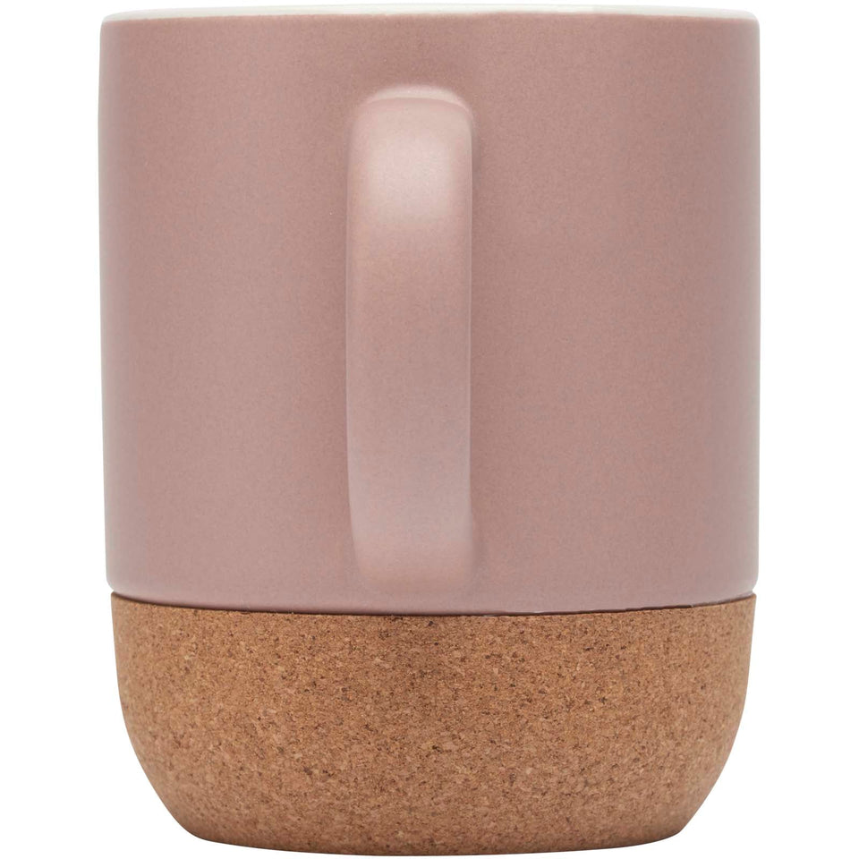 Tazza in ceramica con dettagli in sughero e finitura opaca da 300 ml Billie personalizzato con logo - Pubblienne