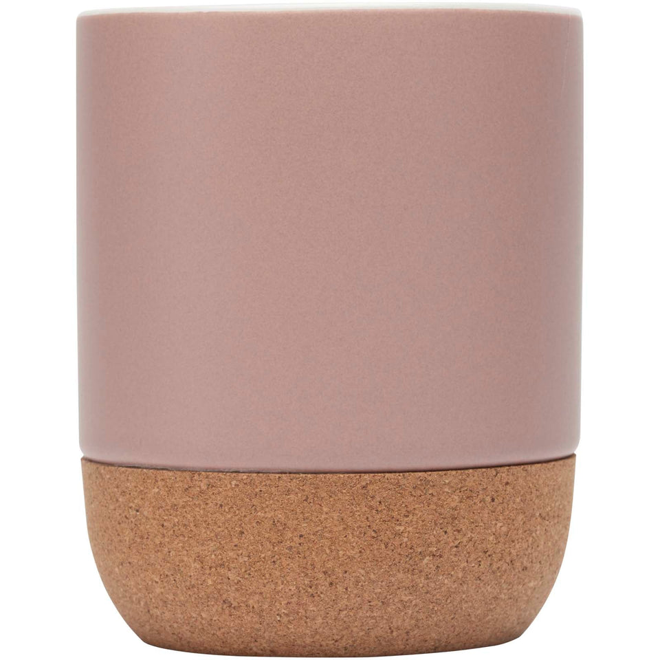 Tazza in ceramica con dettagli in sughero e finitura opaca da 300 ml Billie personalizzato con logo - Pubblienne