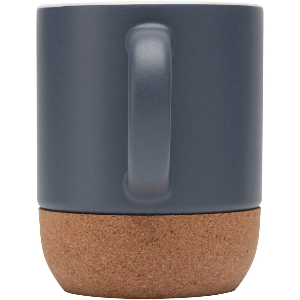 Tazza in ceramica con dettagli in sughero e finitura opaca da 300 ml Billie personalizzato con logo - Pubblienne