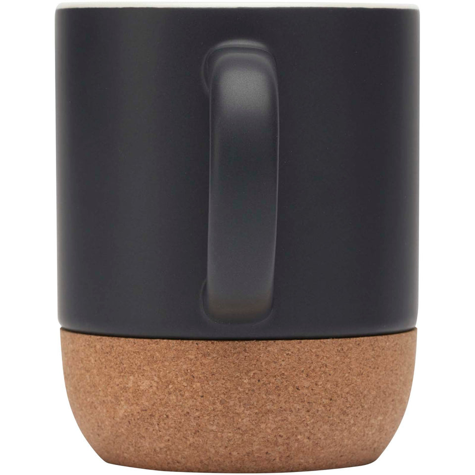 Tazza in ceramica con dettagli in sughero e finitura opaca da 300 ml Billie personalizzato con logo - Pubblienne