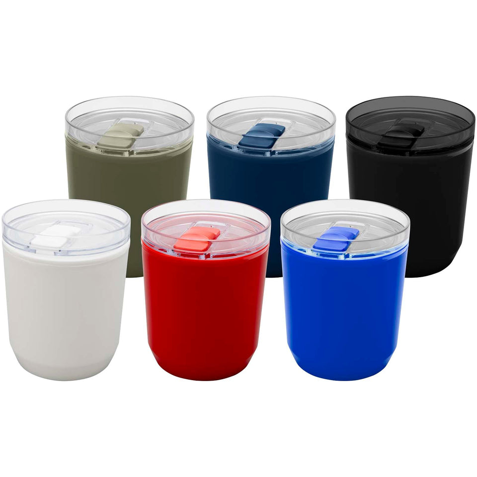 Bicchiere a doppia parete in plastica riciclata da 180 ml Hudson personalizzato con logo - Pubblienne
