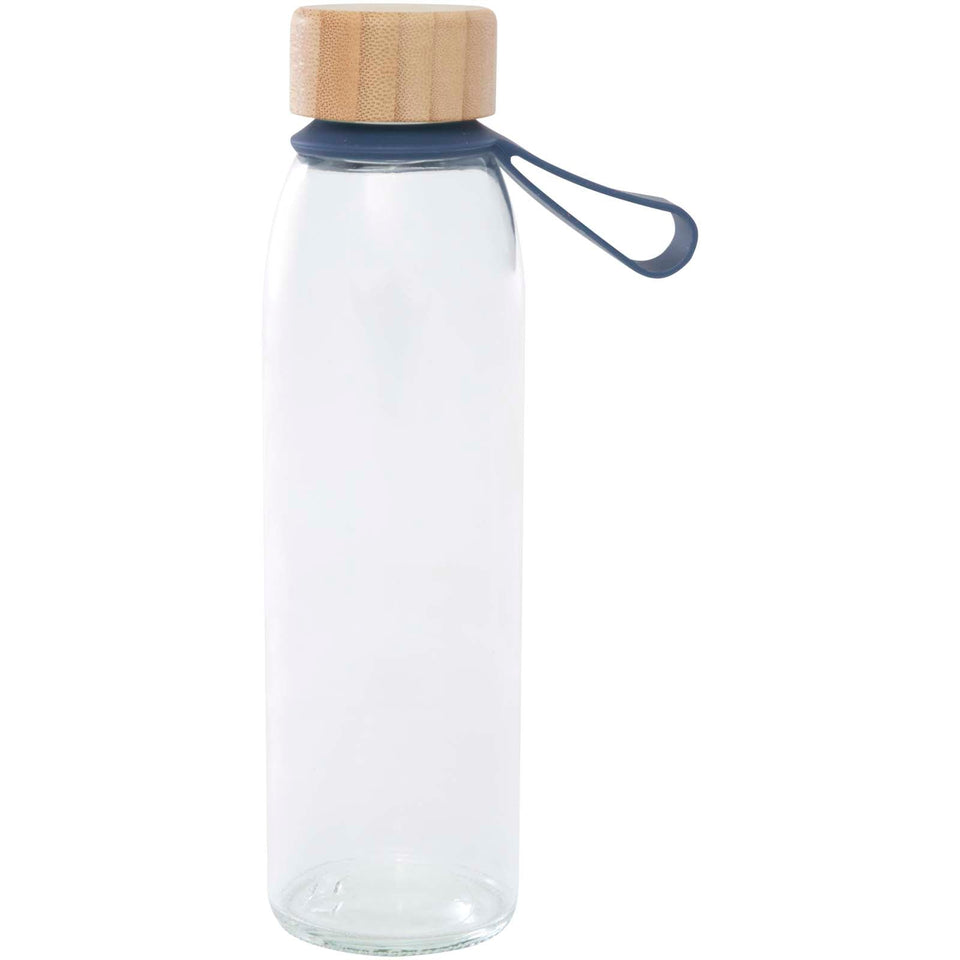 Borraccia in vetro da 500 ml con manico in silicone e coperchio in bambù Porto personalizzato con logo - Pubblienne