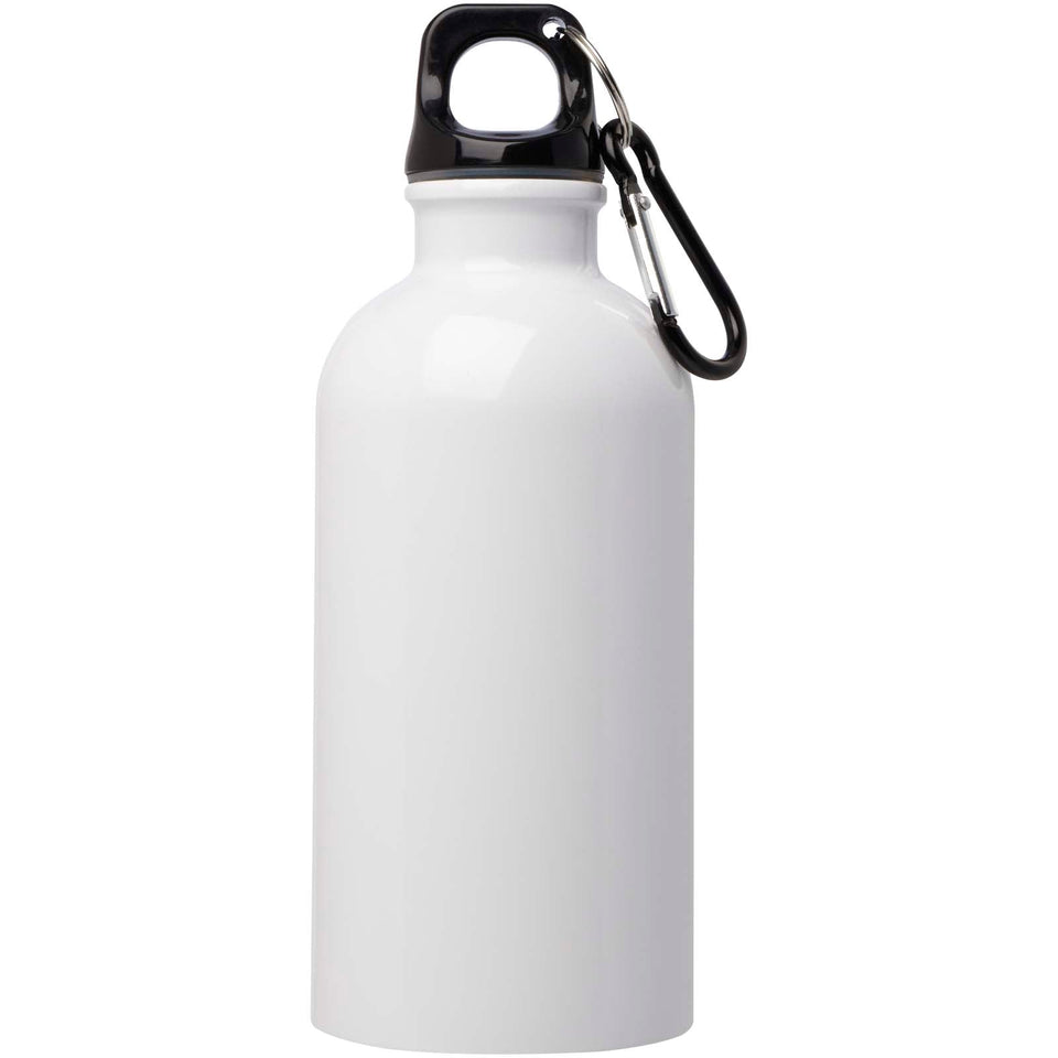 Borraccia da 400 ml in acciaio inossidabile certificato RCS a parete singola con moschettone Oregon personalizzato con logo - Pubblienne