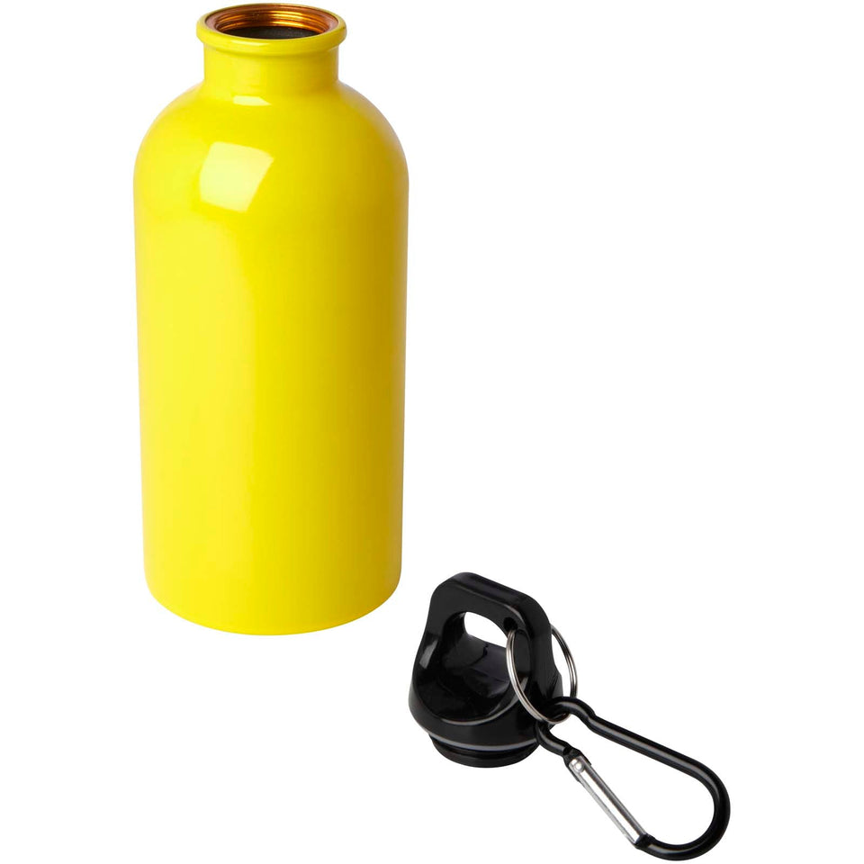 Borraccia da 400 ml in acciaio inossidabile certificato RCS a parete singola con moschettone Oregon personalizzato con logo - Pubblienne